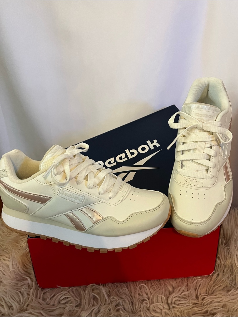 Reebok Harman Run Chalk Bone and Rose Gold Women's Sneakers